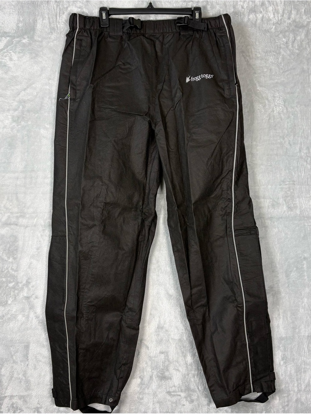 New Frogg Toggs Rain Pants Mens Large Black Waterproof Lightweight Riding